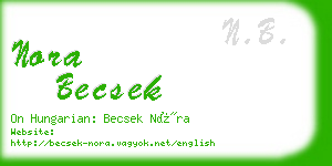 nora becsek business card